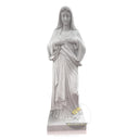 Hand-Carved White Marble Virgin Mary Statue for Garden or Church
