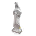 Hand-Carved White Marble Virgin Mary Statue for Garden or Church
