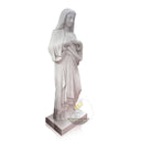 Hand-Carved White Marble Virgin Mary Statue for Garden or Church