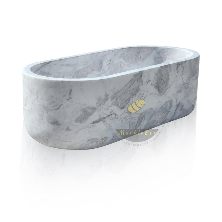 Arabescato white Marble Freestandng Tub