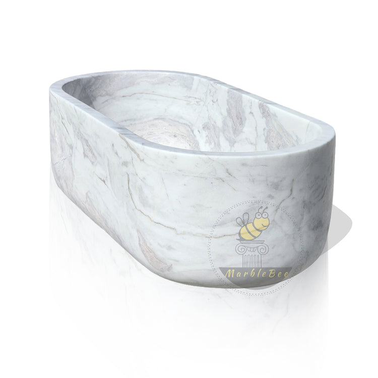 Arabescato white Marble Freestandng Tub
