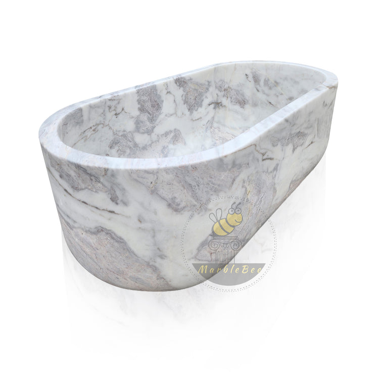 Arabescato white Marble Freestandng Tub