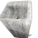 Light Grey Marblebee Square Pedestal Sink