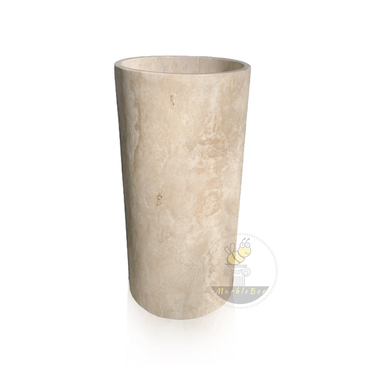 Marblebee Travertine Pedestal Sink