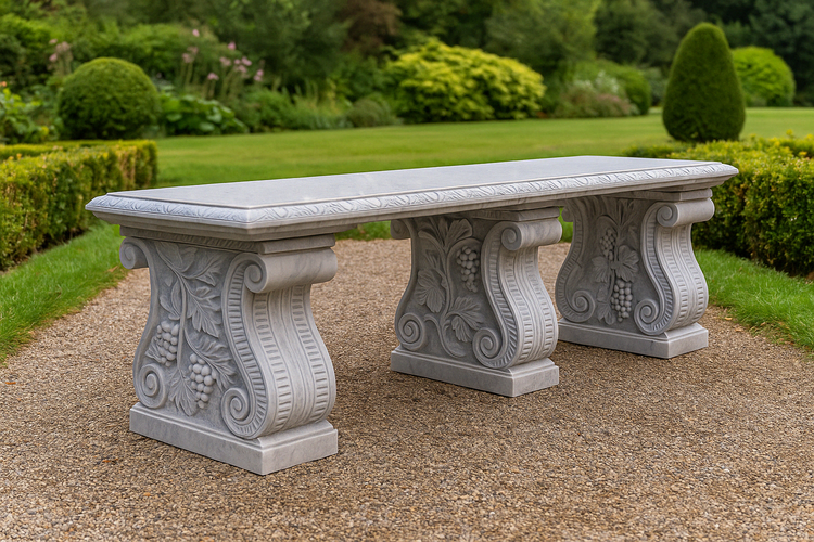 Banc de jardin en pierre naturelle