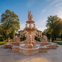 16 Feet Tall extra large outdoor water fountains - Poseidon Red marble fountain