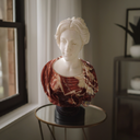 Serene Muse Marble Bust Sculpture of Woman