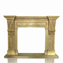 Travertine Fireplace Mantel hand-carved from beige travertine