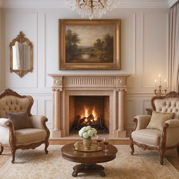 Marble Fire Surround Georgian style Egyptian Beige Marble