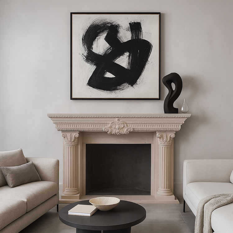 Limestone Fireplace Moonlight Beige