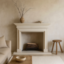 Beige Marble Fireplace Surround