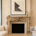 Limestone Fireplace surround Light Brown
