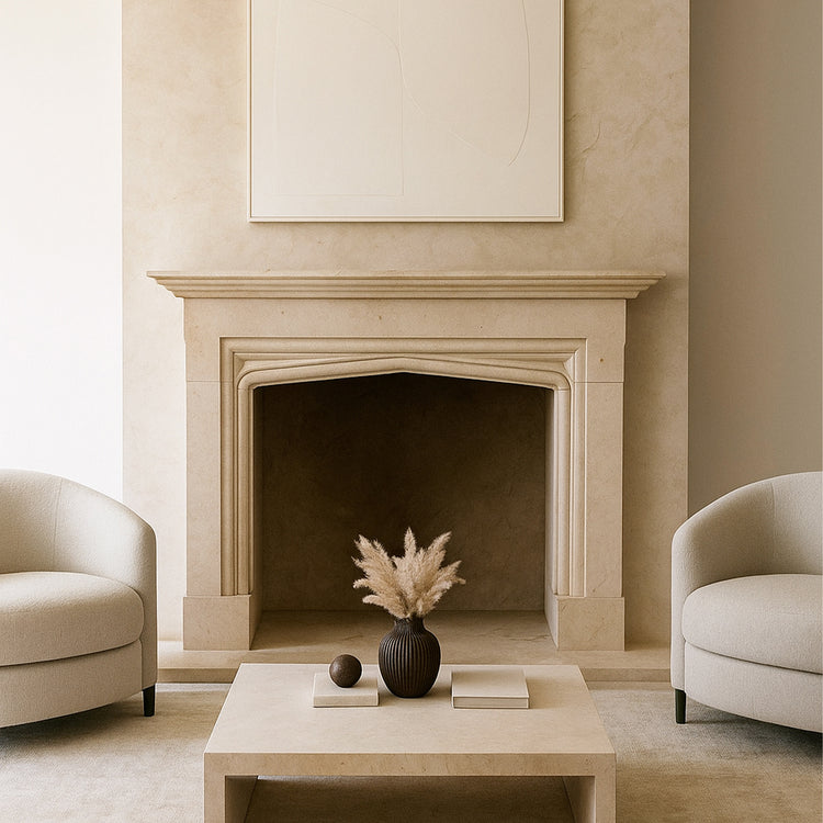 Beige Marble Mantelpiece