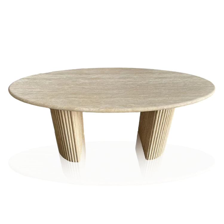 Over Marble Dining Table Beige Travertine In Stock with Free Delivery