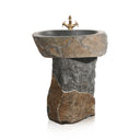 Marblebee Natural Stone Corner Pedestal Sink