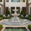 Large fountain with Octagonal fountain pool and Tiered pedestal