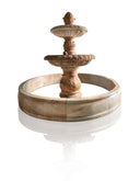 Two-tier Red marble fountain