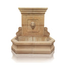 Lion Head Wall Fountain Beige Marble