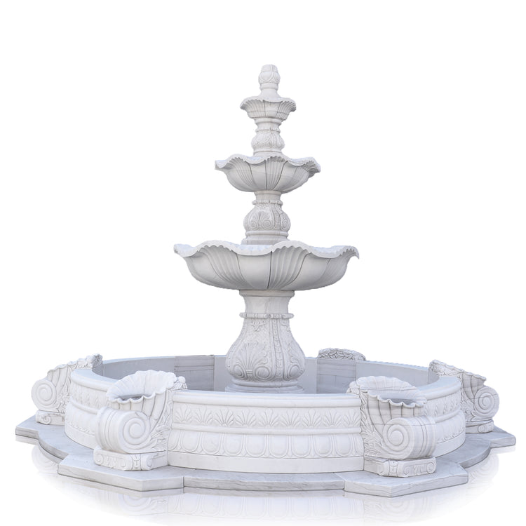 White Marble Waterfall Fountain Outdoor