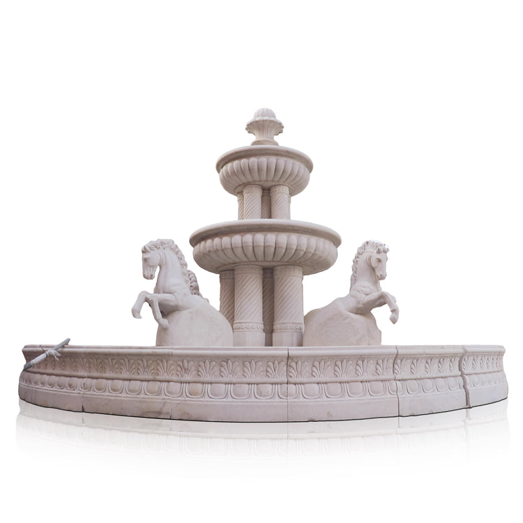 White Marble Exterior Water Fountain