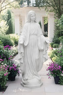 White Marble Virgin Mary Statue 72" Height