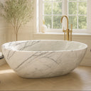 Milas Lilac Marble bathtub with wine holder
