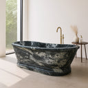 Pedestal bathtub hand-carved from marble traditional style Marblebee