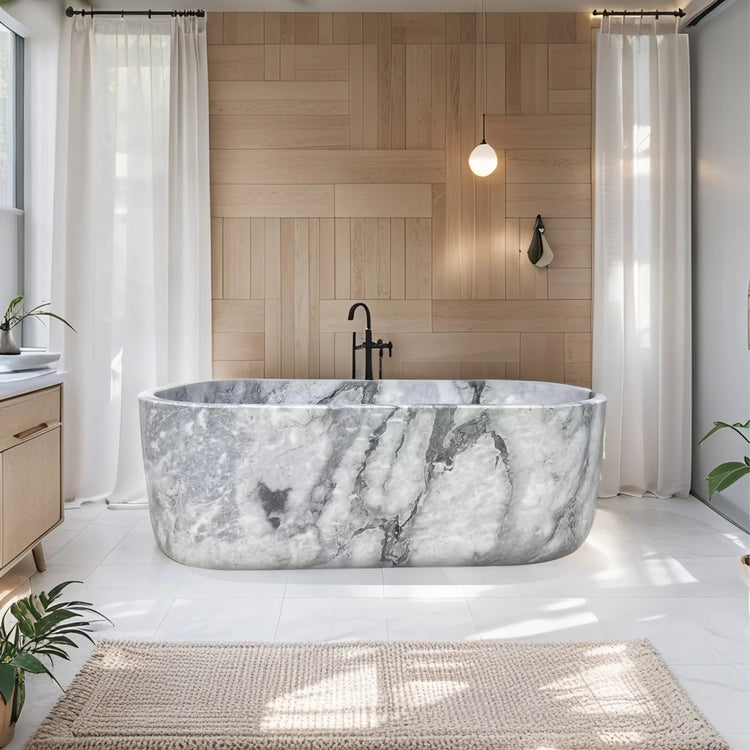 Stone Freestanding Bath Arabescato Marble