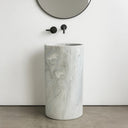 Marble Pedestal Sink Made from Mistica Cyan Marble