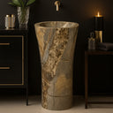 Luxury Marble pedestal sink Valgri white