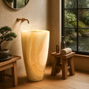 White Onyx Pedestal Sink