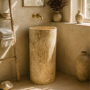 Travertine Pedestal Sink (15.75" by 15.75" by 33.46")