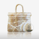 Hand-carved Yellow Onyx Handbag For Sale