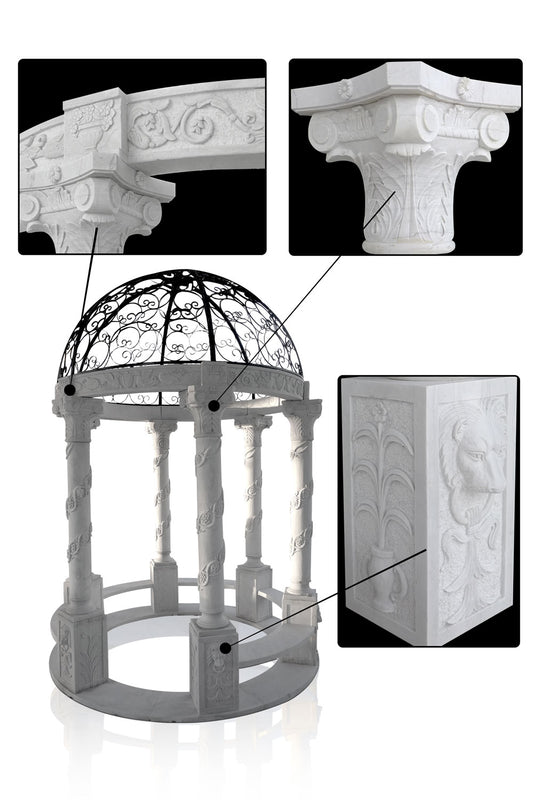 lonic capital marble carving columns