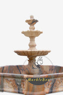 Custom Rainbow natural stone three-tiered fountain