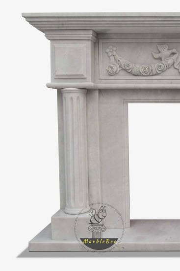 Custom French Neoclassical Marble Mantel