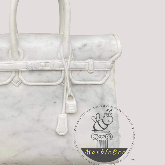 Buy Custom Solid White Marble Handbag