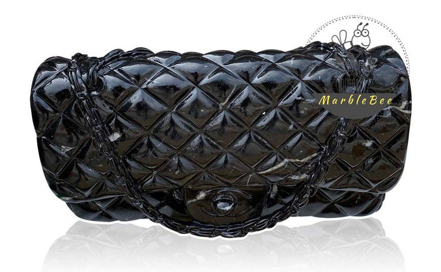 Custom Black Marble Handbag