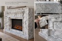 Custom Matte Surface Arabescato Marble Fireplace for Private Residence