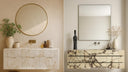 Marble Vanities with Integrated Smart Storage Ideas for Small Bathrooms