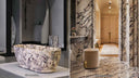 How to Design Impactful Bathroom Spaces with Calacatta Viola Marble