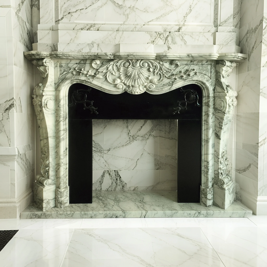 Arabescato Marble fireplace French Style