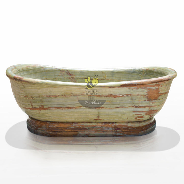 Green Onyx Bathtub – Hand-Carved luxury tub by MarbleBee