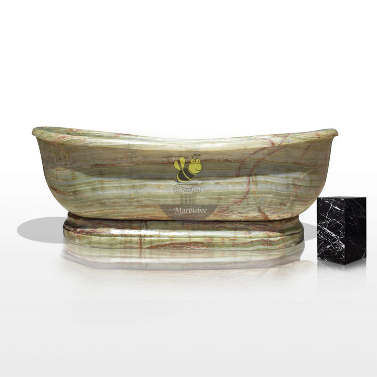 Green Onyx Bathtub – Hand-Carved luxury tub by MarbleBee