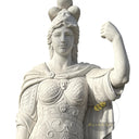Stone garden ornaments of Roman warrior pair in white marble