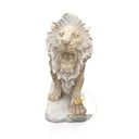 Lion Sculpture Sunset Red Marble Roaring Pair