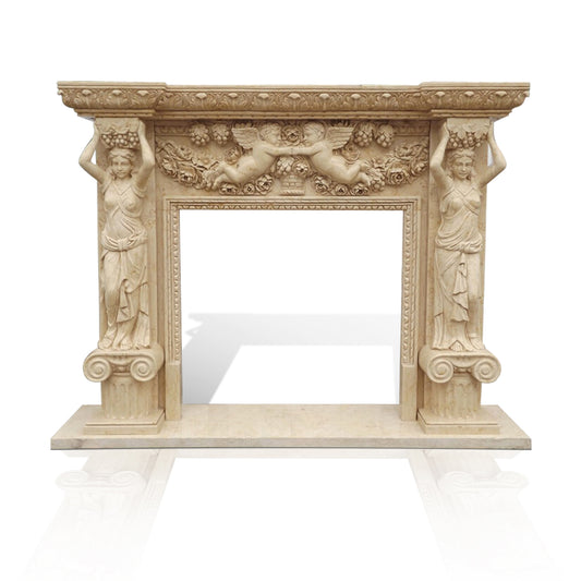 Honed Marble Fireplace Surround Antique Style