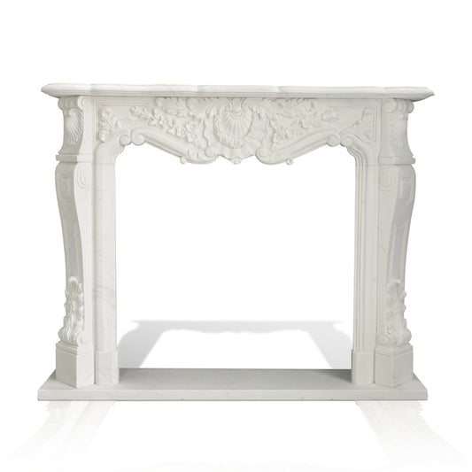 White Marble Gas Fireplace