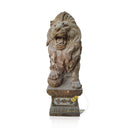 Marble Lion Statue Emperador Dark Roaring Guardian