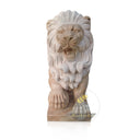 Lion Sculpture Sunset Red Marble Roaring Guardian